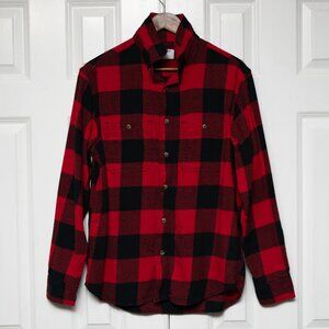 OLD NAVY Flannel Red Black Plaid Button shirt